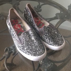 Sparkly Silver Tennis Shoes